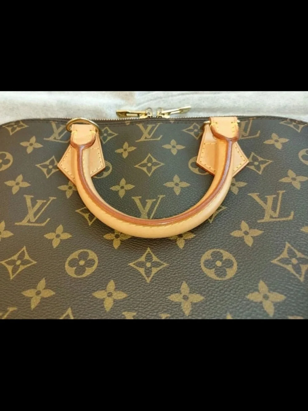 Louis Vuitton Monogram Alma Satchel in Brown and Tan